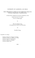 Cover page: Joint optimization of physical and application layers for wireless multimedia communications