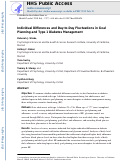 Cover page: Individual Differences and Day-to-Day Fluctuations in Goal Planning and Type 1 Diabetes Management