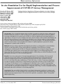 Cover page: In-situ Simulation Use for Rapid Implementation and Process Improvement of COVID-19 Airway Management
