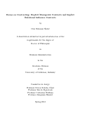 Cover page: Essays on Contracting: Explicit Managerial Contracts and Implict Relational Influence Contracts