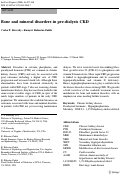 Cover page: Bone and mineral disorders in pre-dialysis CKD