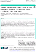 Cover page: Training nurse simulation educators at scale to improve maternal and newborn health: a case study from Bihar, India.