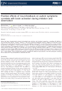 Cover page: Positive effects of neurofeedback on autism symptoms correlate with brain activation during imitation and observation