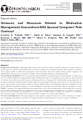 Cover page: Stressors and Resources Related to Medication Management: Associations With Spousal Caregivers' Role Overload.