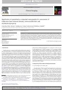 Cover page: Application of quantitative computed tomography for assessment of trabecular bone mineral density, microarchitecture and mechanical property