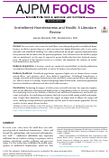 Cover page: Unsheltered Homelessness and Health: A Literature Review.