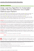 Cover page: Deep Learning Algorithm for Automated Cardiac Murmur Detection via a Digital Stethoscope Platform