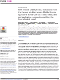 Cover page: New relative sea-level (RSL) indications from the Eastern Mediterranean: Middle Bronze Age to the Roman period (~3800–1800 y BP) archaeological constructions at Dor, the Carmel coast, Israel