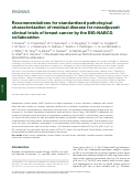 Cover page: Recommendations for standardized pathological characterization of residual disease for neoadjuvant clinical trials of breast cancer by the BIG-NABCG collaboration