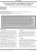 Cover page: Case Series of Patients with Opioid Use Disorder and Suicidal Ideation Treated with Buprenorphine