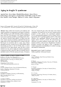 Cover page: Aging in fragile X syndrome