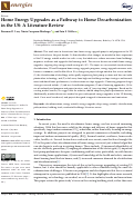 Cover page: Home Energy Upgrades as a Pathway to Home Decarbonization in the US: A Literature Review