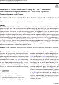 Cover page: Predictors of Adolescent Resilience During the COVID-19 Pandemic in a Community Sample of Hispanic and Latinx Youth: Expressive Suppression and Social Support.