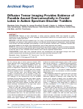 Cover page: Diffusion Tensor Imaging Provides Evidence of Possible Axonal Overconnectivity in Frontal Lobes in Autism Spectrum Disorder Toddlers