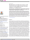 Cover page: Randomized controlled trial of early, small-volume formula supplementation among newborns: A study protocol