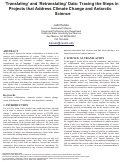 Cover page: ‘Translating’ and ‘Retranslating’ Data: Tracing the Steps in Projects that Address Climate Change and Antarctic Science