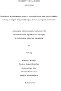 Cover page: Evaluation of the environmental impacts of agricultural systems using life cycle thinking, focusing on marginal changes, technological advances, and regional characteristics