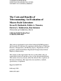 Cover page: The Costs And Benefits Of Telecommuting: An Evaluation Of Macro-scale Literature