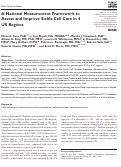 Cover page: A National Measurement Framework to Assess and Improve Sickle Cell Care in 4 US Regions