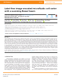 Cover page: Label-free image-encoded microfluidic cell sorter with a scanning Bessel beam.