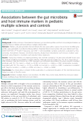 Cover page: Associations between gut microbiota and immune markers in pediatric multiple sclerosis and controls