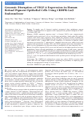 Cover page: Genomic Disruption of VEGF-A Expression in Human Retinal Pigment Epithelial Cells Using CRISPR-Cas9 EndonucleaseGenomic Disruption of VEGF-A in RPE