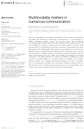 Cover page: Multimodality matters in numerical communication