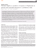 Cover page: Telomere length as a predictor of response to Pioglitazone in patients with unremitted depression: a preliminary study