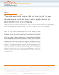 Cover page: Two-dimensional materials in functional three-dimensional architectures with applications in photodetection and imaging