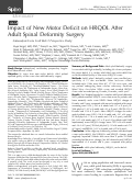 Cover page: Impact of New Motor Deficit on HRQOL After Adult Spinal Deformity Surgery