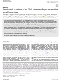 Cover page: Accelerated evolution of an Lhx2 enhancer shapes mammalian social hierarchies.