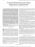Cover page: Accurately measuring current-voltage characteristics of tunnel diodes