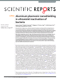 Cover page: Aluminum plasmonic nanoshielding in ultraviolet inactivation of bacteria.