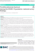 Cover page: Frontline physician burnout during the COVID-19 pandemic: national survey findings