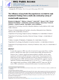 Cover page: The influence of psychotic-like experiences on intent to seek treatment: Findings from a multi-site community survey of mental health experiences.