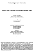 Cover page: The Residential Water Demand Effect of Increasing Block Rate Water Budgets