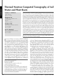 Cover page of Thermal Neutron Computed Tomography of Soil Water and Plant Roots