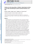 Cover page: Evidence for discrete profiles of children’s physiological activity across three neurobiological system and their transitions over time