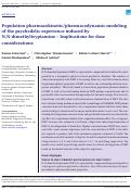 Cover page: Population pharmacokinetic/pharmacodynamic modeling of the psychedelic experience induced by N,N‐dimethyltryptamine – Implications for dose considerations