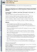 Cover page: Pulmonary hypertension in well-transfused thalassemia major patients