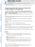 Cover page: Emergency Department Care Transitions for Patients With Cognitive Impairment: A Scoping Review