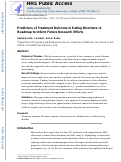 Cover page: Predictors of Treatment Outcome in Eating Disorders: A Roadmap to Inform Future Research Efforts.