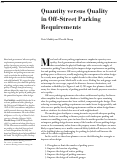 Cover page: Quantity versus Quality in Off-Street Parking Requirements