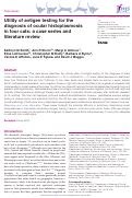 Cover page: Utility of antigen testing for the diagnosis of ocular histoplasmosis in four cats: a case series and literature review