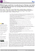 Cover page: Health Equity and Policy Considerations for Pediatric and Adult Congenital Heart Disease Care among Minoritized Populations in the United States.