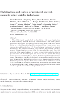 Cover page: Stabilization and control of persistent current magnets using variable inductance