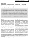 Cover page: Quantitative Oxygen Extraction Fraction from 7-Tesla MRI Phase: Reproducibility and Application in Multiple Sclerosis