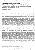 Cover page: Inequality and Institutions: A Review Essay on Why Nations Fail by Daron Acemoglu and James A. Robinson