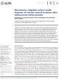 Cover page: Rat anterior cingulate cortex recalls features of remote reward locations after disfavoured reinforcements.