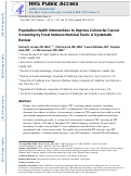 Cover page: Population health interventions to improve colorectal cancer screening by fecal immunochemical tests: A systematic review.